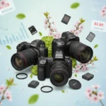 Spring camera deals hit record lows on Canon, Nikon, Sony — AI-generated illustration