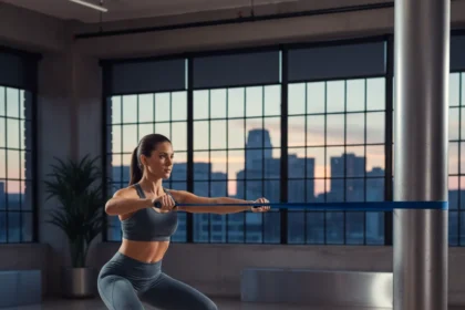 Standing resistance band core workout beats sit-ups