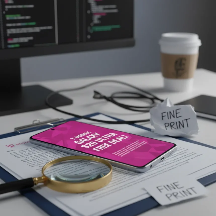 T-Mobile's Galaxy S26 Ultra free deal: What the fine print actually says — AI-generated illustration