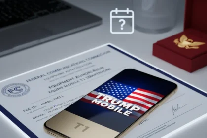 Trump Mobile T1 phone passes FCC, but launch date remains a mystery — AI-generated illustration