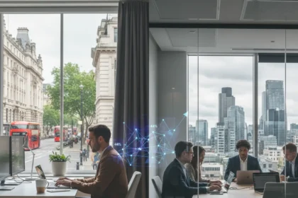 UK hybrid working is here to stay—44% now work remotely — AI-generated illustration