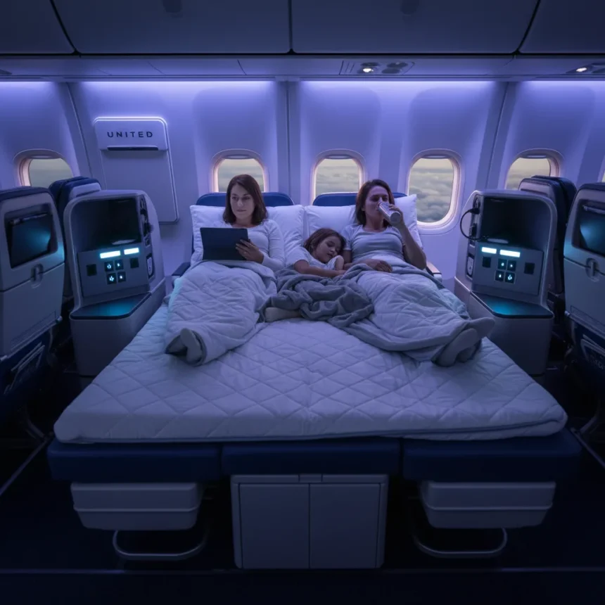 United Relax Row transforms economy into lie-flat beds for long-haul