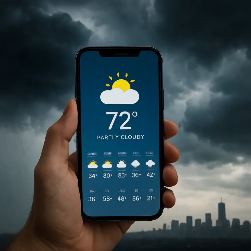 Weather App Cloud-Mongering Could Cost the Global Economy Millions — AI-generated illustration