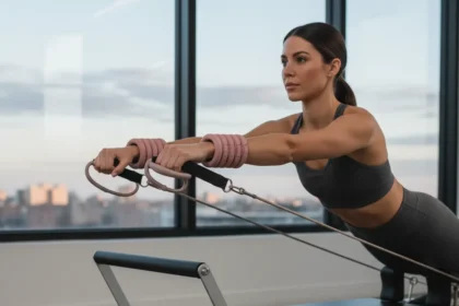 Weighted bangles transform Pilates routines with hands-free resistance — AI-generated illustration