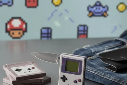 WESN Retro Collection Game Boy Knife Blurs Gaming Nostalgia and EDC — AI-generated illustration