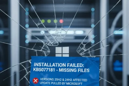 Windows 11 update KB5077181 broken, Microsoft pulls it — AI-generated illustration