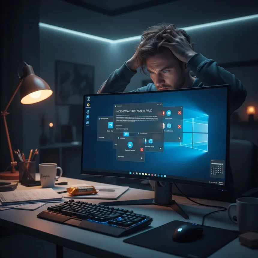 Windows 11 sign-in bugs undermine Microsoft's account mandate — AI-generated illustration