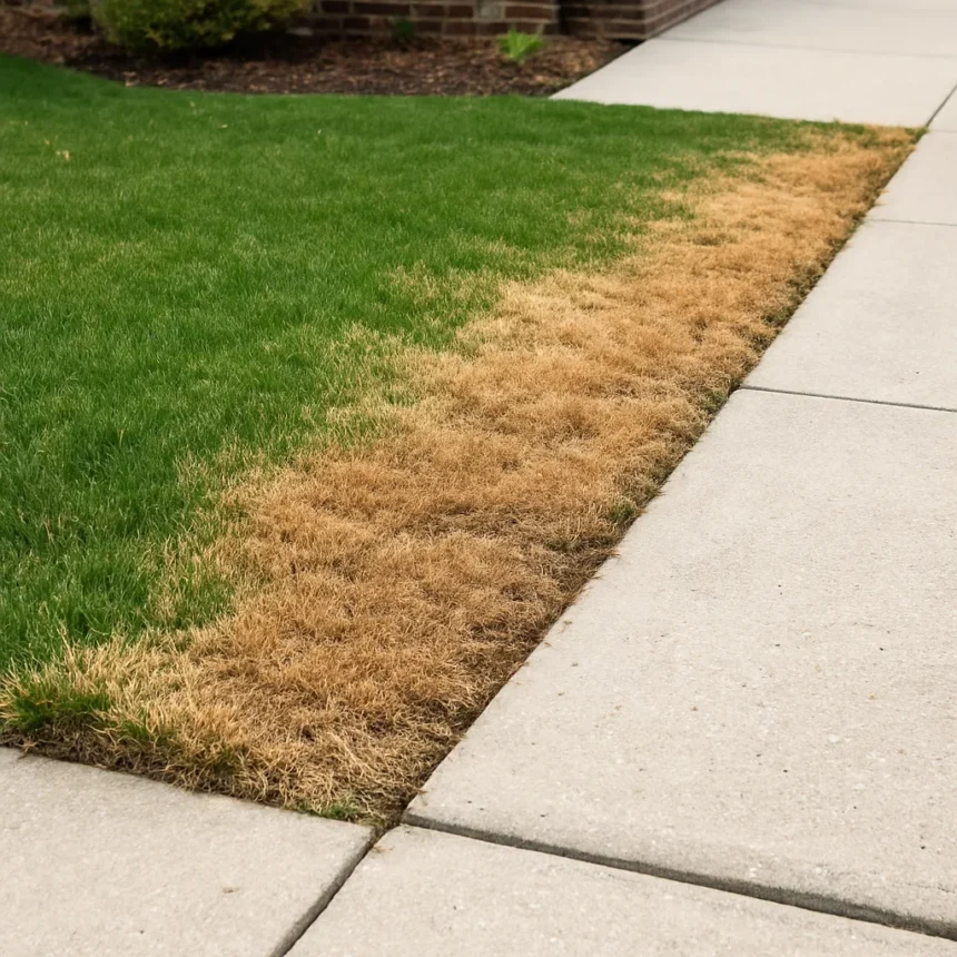 Winter Salt Lawn Damage Is Fixable — Here's Exactly How — AI-generated illustration