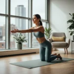 15-minute Pilates flow targets abs and upper body with zero equipment — AI-generated illustration