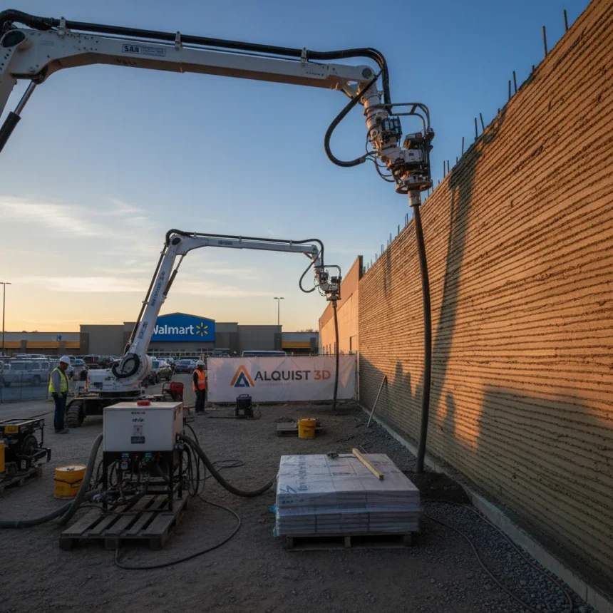 3D concrete printing moves from labs to Walmart construction sites — AI-generated illustration