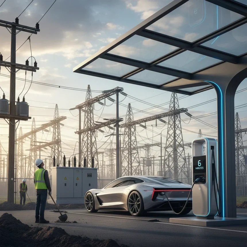 6-minute EV charging is finally here—but infrastructure isn't ready — AI-generated illustration