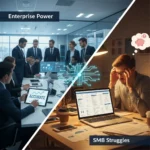 Accurate Background Review: Enterprise Power, SMB Struggles — AI-generated illustration