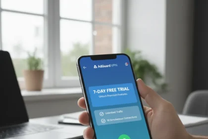 AdGuard VPN iOS app gets 7-day free trial for premium — AI-generated illustration