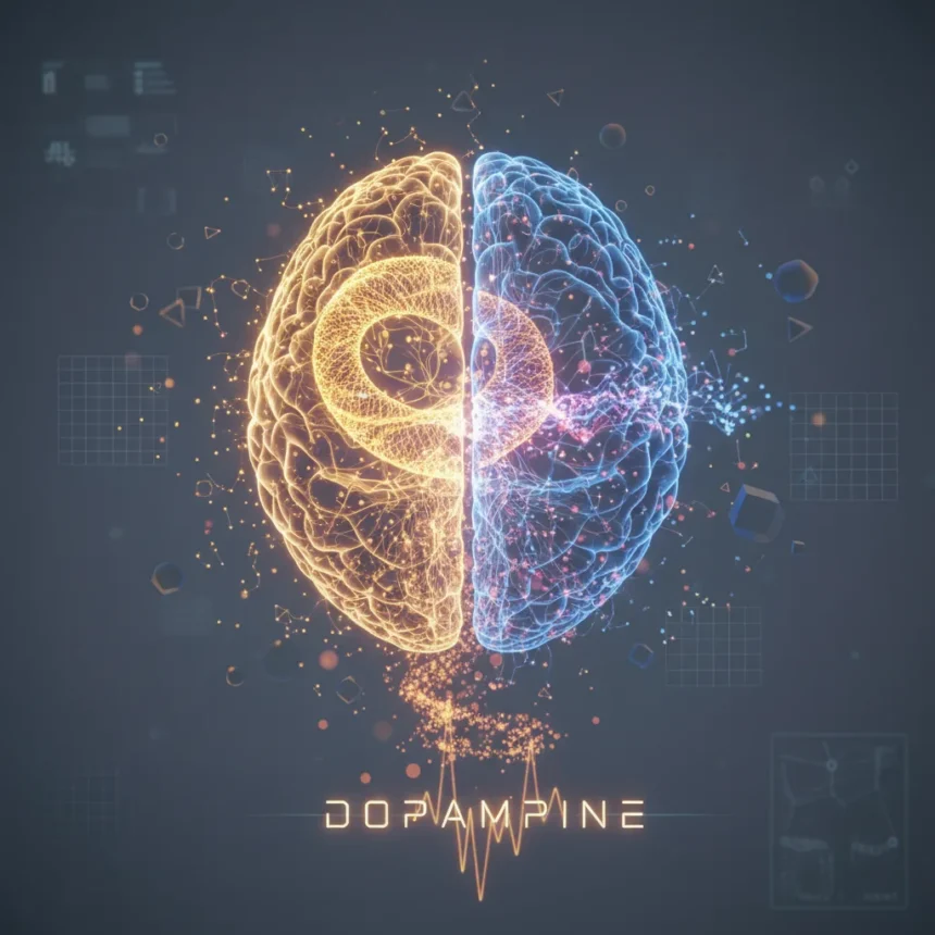 ADHD brain inconsistency isn't laziness—it's dopamine — AI-generated illustration