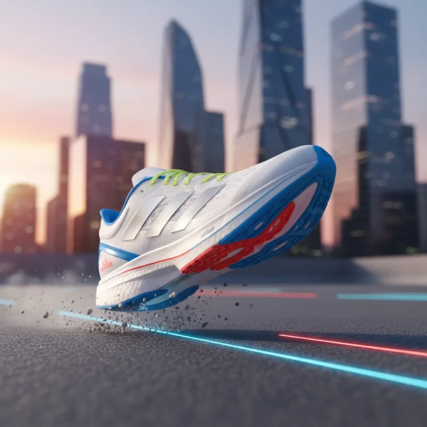 Adidas Adizero Adios Pro Evo 3 claims lightest carbon racing shoe crown — AI-generated illustration