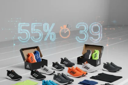 Adidas running shoes on sale from $39 with up to 55% off — AI-generated illustration
