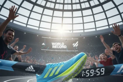 Adizero Adios Pro Evo 3 breaks the sub-2 marathon myth — AI-generated illustration