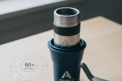 AeroPress Manual Coffee Grinder: Premium Price, Niche Appeal — AI-generated illustration
