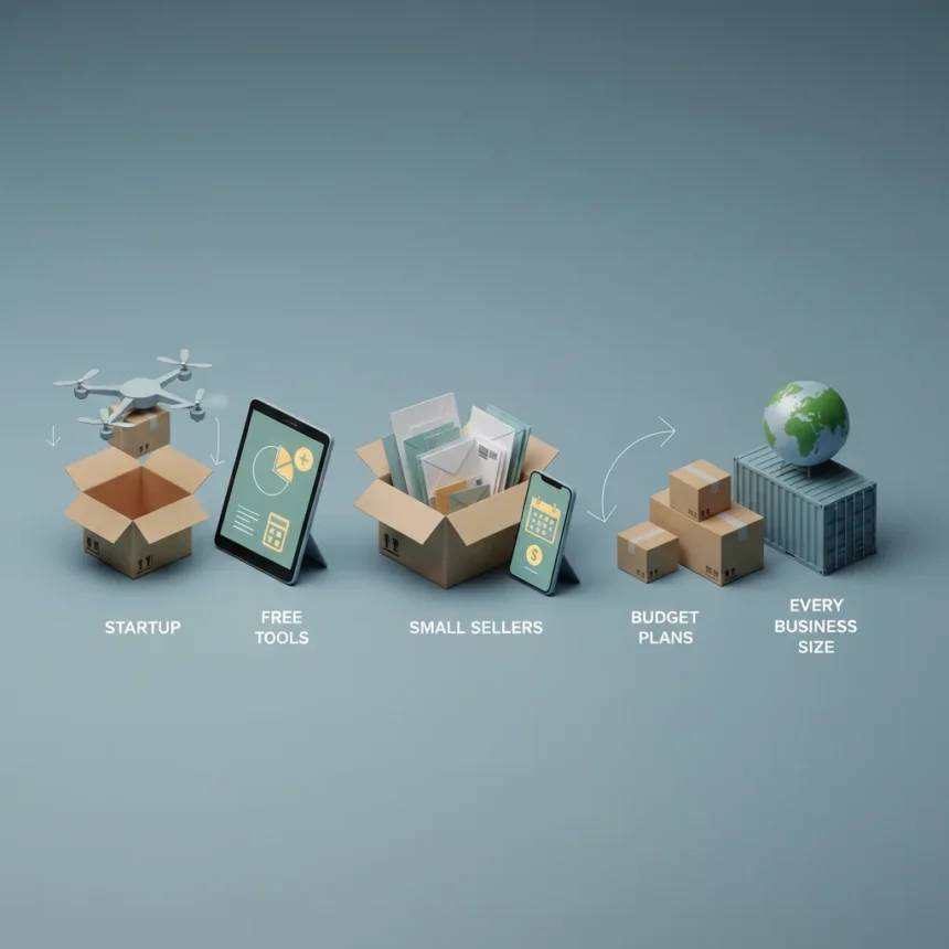 Most affordable shipping solution for every business size — AI-generated illustration