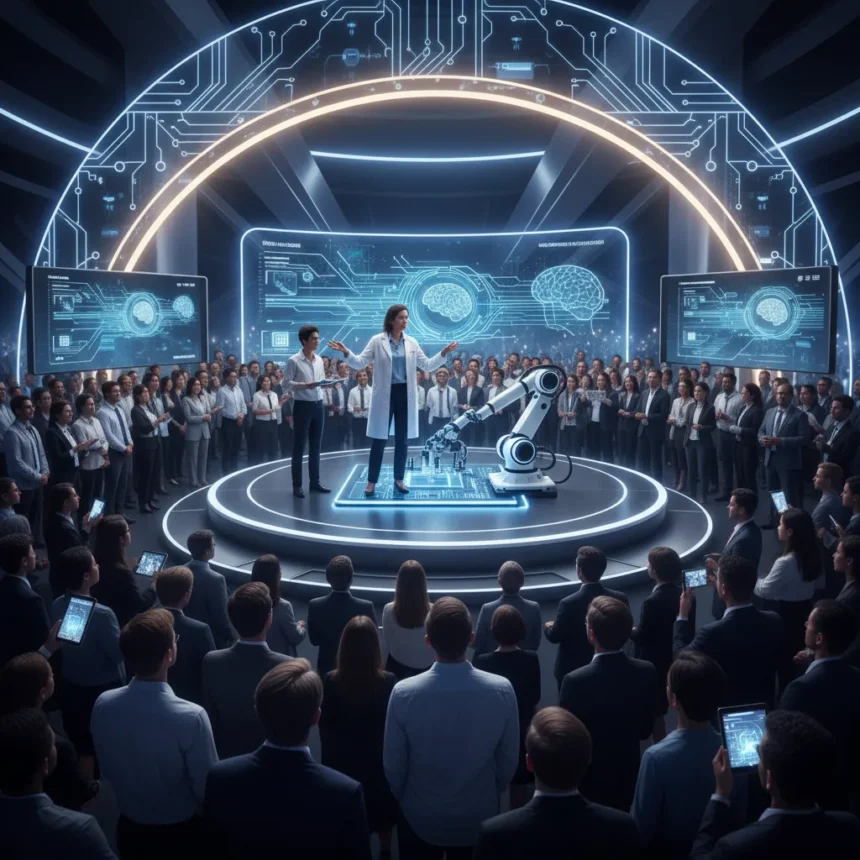 AI companies need live events to build real credibility — AI-generated illustration