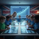 AI education in schools closes UK skills gap faster than corporate training — AI-generated illustration