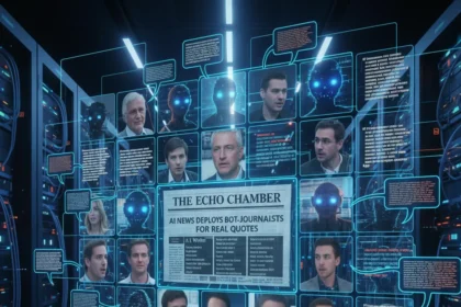 AI news site used fake journalists to gather real quotes — AI-generated illustration