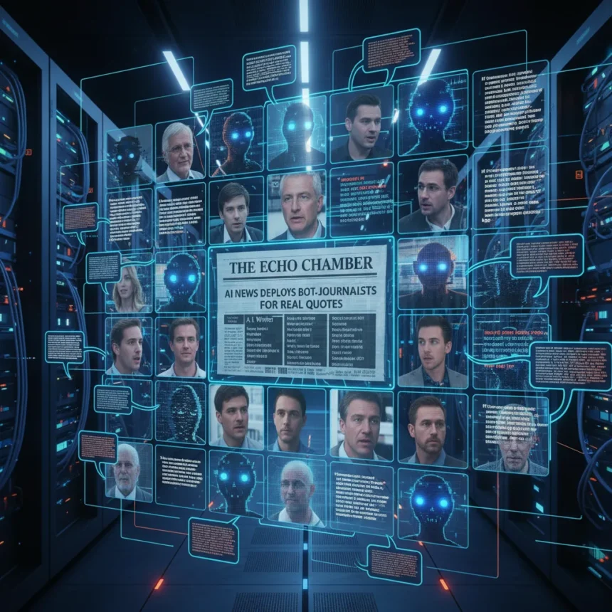 AI news site used fake journalists to gather real quotes — AI-generated illustration