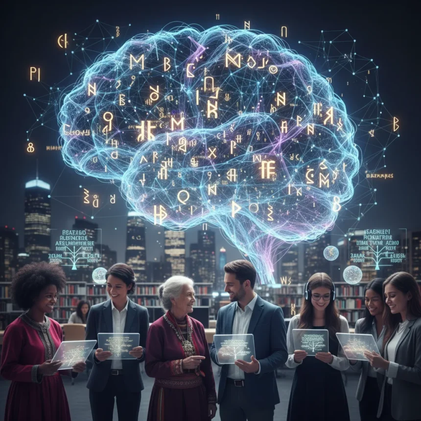 AI mastering rare languages could reshape global communication — AI-generated illustration