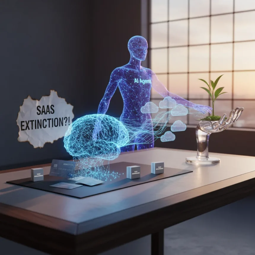 AI threatens SaaS subscriptions, but extinction fears are overblown — AI-generated illustration