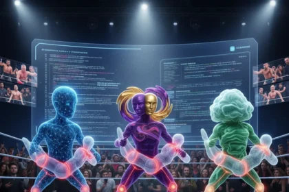 AI wrestling tutorials rival pro training, surprising accuracy — AI-generated illustration