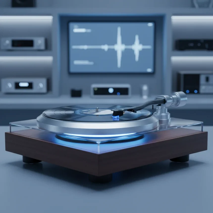 Air-Floating Turntable Challenges Audio's Price-Performance Myth — AI-generated illustration