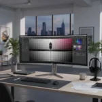 Alogic Edge 40-inch 5K ultrawide redefines Mac workspace — AI-generated illustration