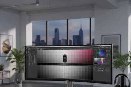 Alogic Edge 40-inch 5K ultrawide redefines Mac workspace — AI-generated illustration