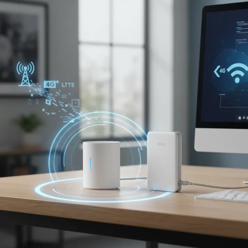Amazon Eero Signal Adds Cellular Backup to Mesh Networks — AI-generated illustration