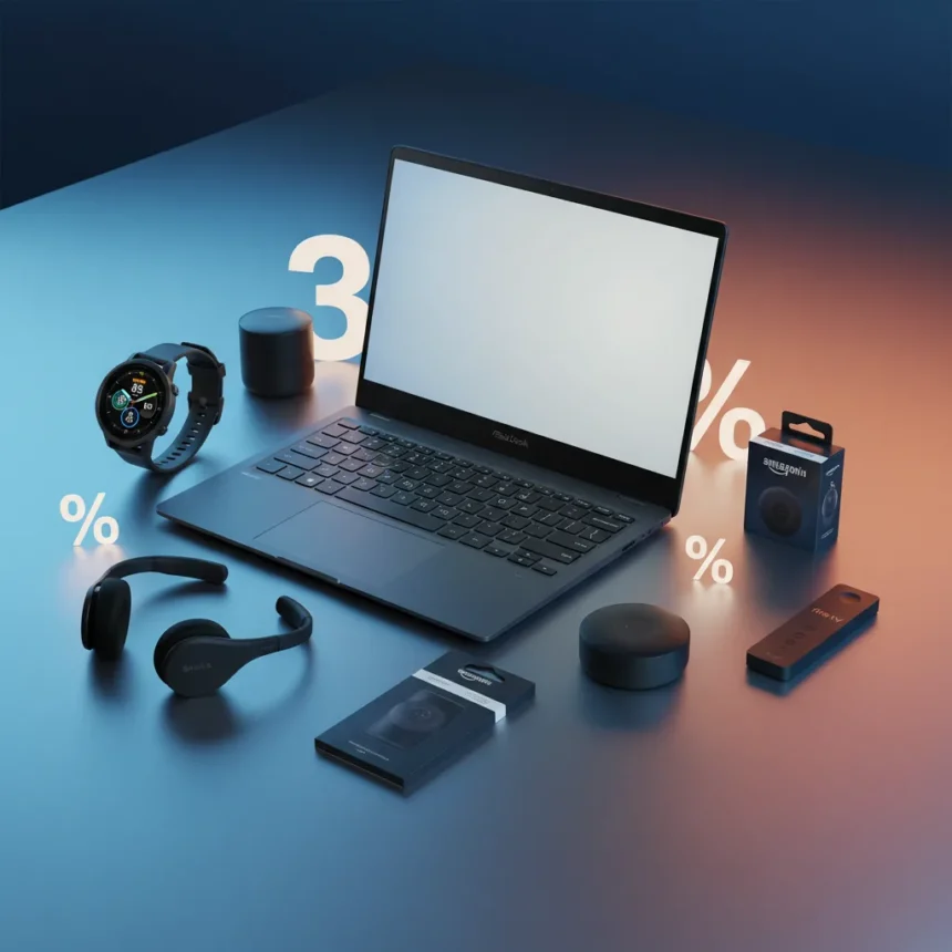 Amazon Tech Week Sale Offers Up to 30% Off Asus, Garmin, Shokz and More — AI-generated illustration