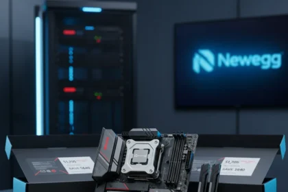 AMD Ryzen 9 9950X3D2 barebones kit hits $1,705 at Newegg — AI-generated illustration