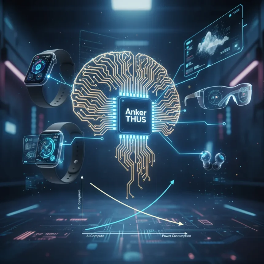 Anker THUS chip breaks computing rules for wearable AI — AI-generated illustration