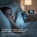 Anticipatory anxiety keeps you awake—here's the 2-minute fix — AI-generated illustration