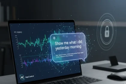 AppControl's AI integration turns your PC history into plain English — AI-generated illustration