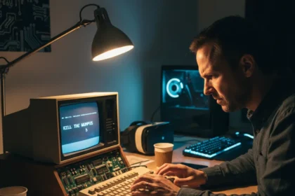 Playing 50-year-old Apple-1 games is a brutal lesson in patience — AI-generated illustration