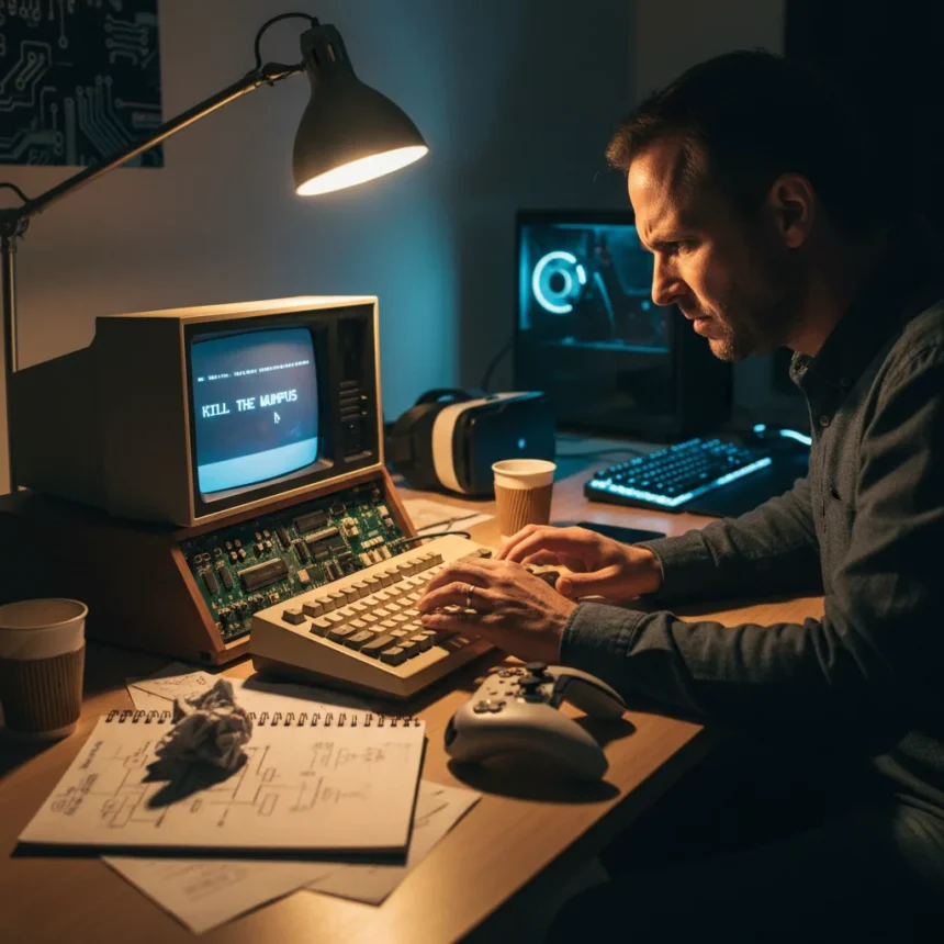 Playing 50-year-old Apple-1 games is a brutal lesson in patience — AI-generated illustration