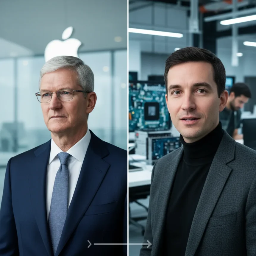 Apple's CEO succession accelerates: John Ternus poised to lead — AI-generated illustration