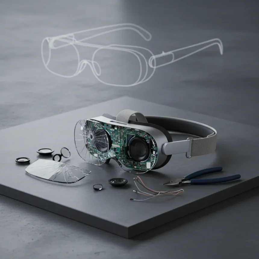 Apple Vision Pro production halt signals XR market reckoning — AI-generated illustration