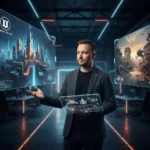 Why architect Jan Buczny chose Unreal Engine over buildings — AI-generated illustration