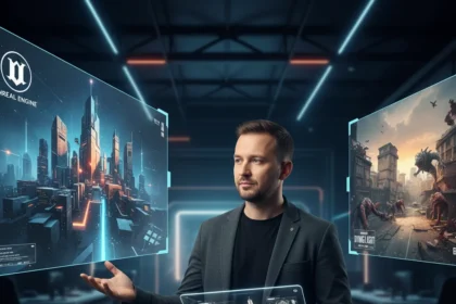 Why architect Jan Buczny chose Unreal Engine over buildings — AI-generated illustration