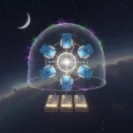 Artemis II's 8-CPU brain votes on every move to survive deep space — AI-generated illustration