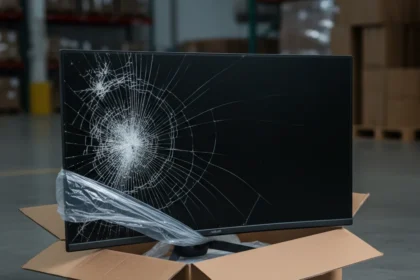 Asus OLED gaming monitors arrive damaged due to cheap packaging — AI-generated illustration