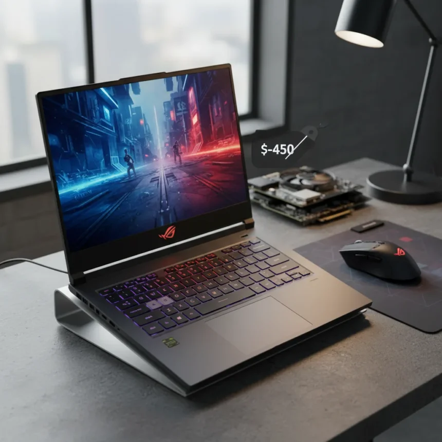 Asus ROG Strix G16 RTX 5070 Ti drops $450—but timing matters — AI-generated illustration