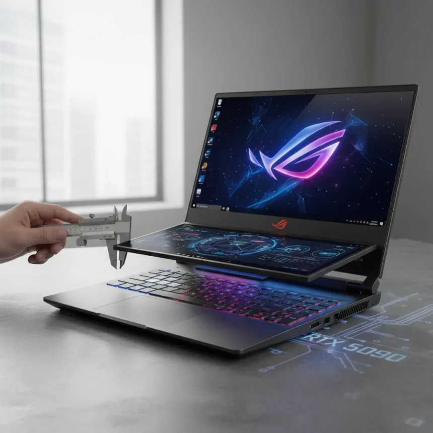 ASUS ROG Zephyrus Duo RTX 5090 Laptop: Dual Screens, Real Tradeoffs — AI-generated illustration