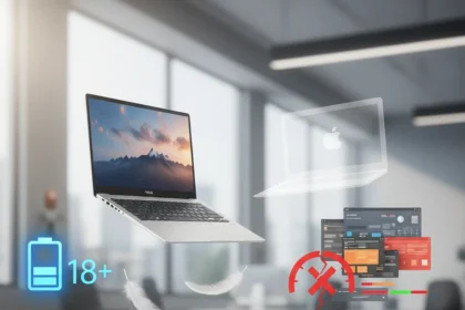 Asus Zenbook A14 is featherweight brilliance hobbled by weak performance — AI-generated illustration